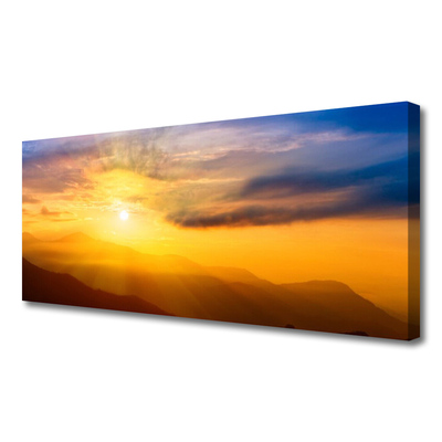 Quadro canvas Montanha Sol Nuvens Paisagem
