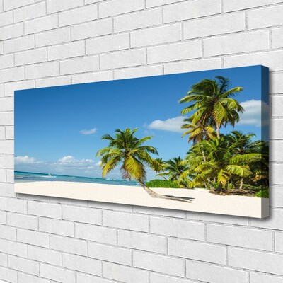 Quadro em tela Praia Palmeira Mar Paisagem