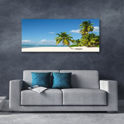 Quadro em tela Praia Palmeira Mar Paisagem