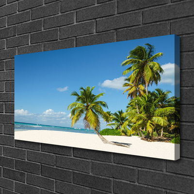 Quadro em tela Praia Palmeira Mar Paisagem