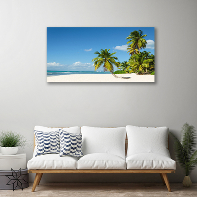 Quadro em tela Praia Palmeira Mar Paisagem