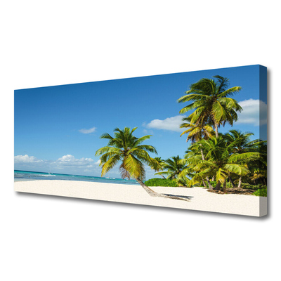 Quadro em tela Praia Palmeira Mar Paisagem