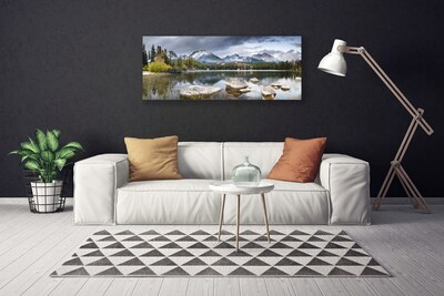 Quadro canvas Paisagem florestal das montanhas do lago