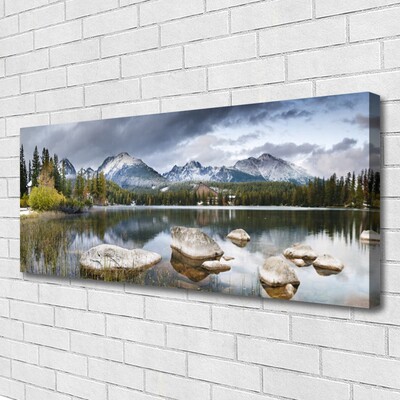 Quadro canvas Paisagem florestal das montanhas do lago