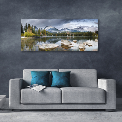 Quadro canvas Paisagem florestal das montanhas do lago
