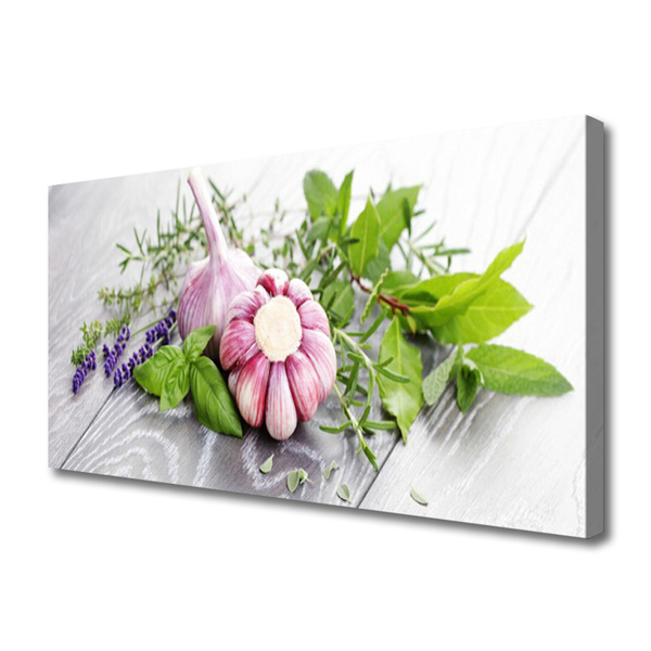 Quadro em tela Ervas de alho para a cozinha