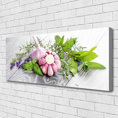 Quadro em tela Ervas de alho para a cozinha