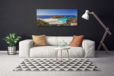 Quadro em tela Ilha Mar Praia Montanhas