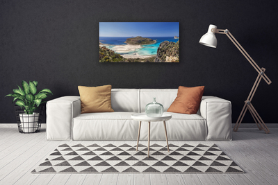 Quadro em tela Ilha Mar Praia Montanhas