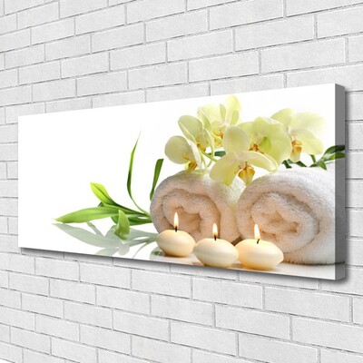 Quadro canvas Toalhas de Spa Velas Orquídea