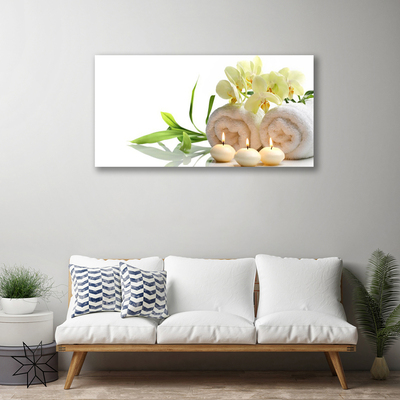 Quadro canvas Toalhas de Spa Velas Orquídea