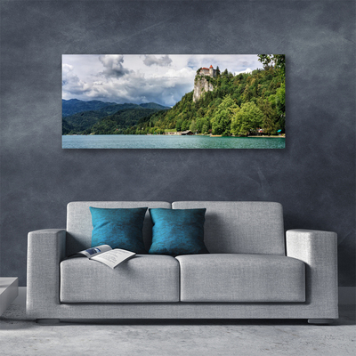 Quadro canvas Castelo na paisagem florestal das montanhas