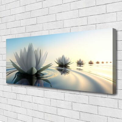 Quadro canvas Nenúfares Flores Lagoa