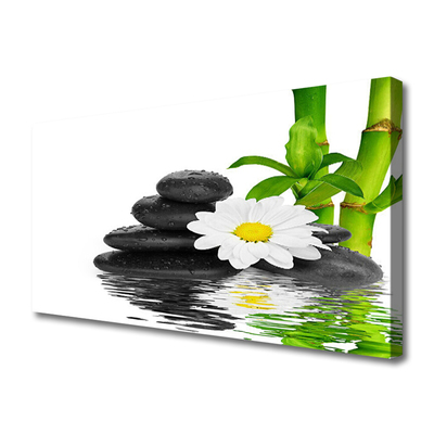 Quadro canvas Pedras Zen Brotos de Bambu
