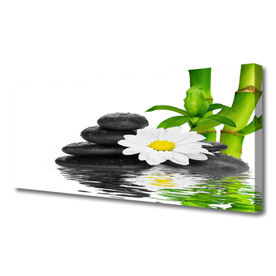 Quadro canvas Pedras Zen Brotos de Bambu