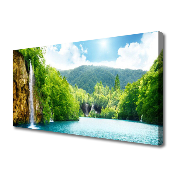 Quadro canvas Montanhas Floresta Lago Natureza