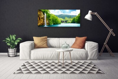 Quadro canvas Montanhas Floresta Lago Natureza