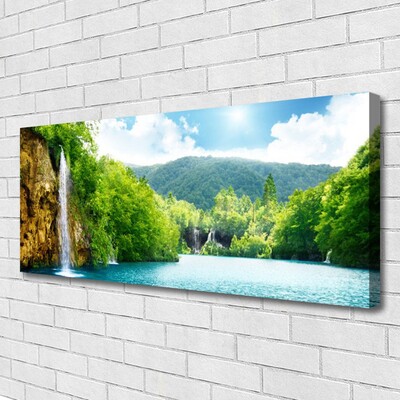 Quadro canvas Montanhas Floresta Lago Natureza
