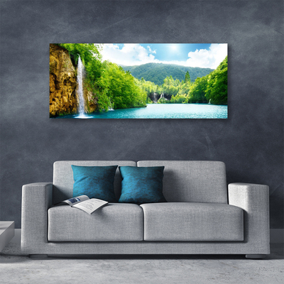 Quadro canvas Montanhas Floresta Lago Natureza