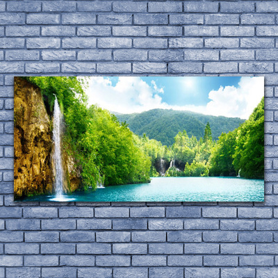Quadro canvas Montanhas Floresta Lago Natureza