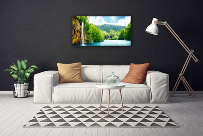 Quadro canvas Montanhas Floresta Lago Natureza