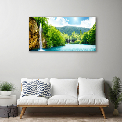 Quadro canvas Montanhas Floresta Lago Natureza