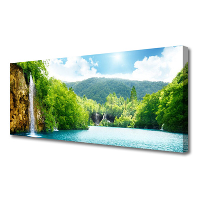 Quadro canvas Montanhas Floresta Lago Natureza