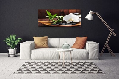 Quadro em tela Bambu Zen Orquídea Branca