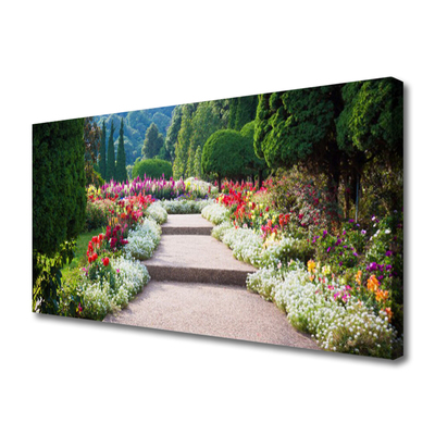 Quadro canvas Parque Flores Escadas Jardim