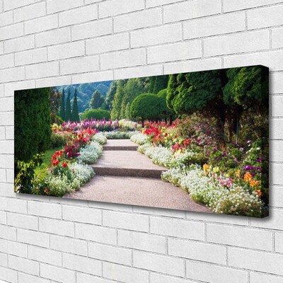 Quadro canvas Parque Flores Escadas Jardim