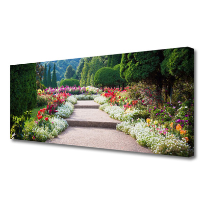 Quadro canvas Parque Flores Escadas Jardim