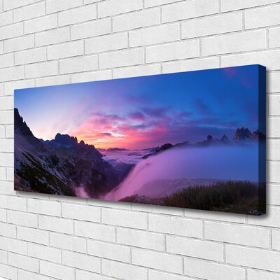 Quadro canvas Nascer do sol nas montanhas de neblina