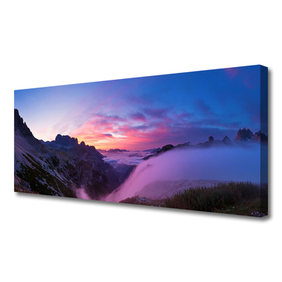 Quadro canvas Nascer do sol nas montanhas de neblina