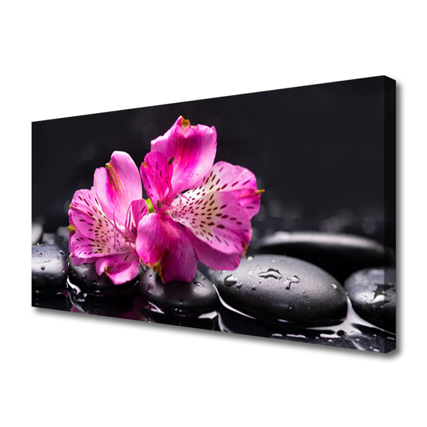 Quadro canvas Flores Pedras Zen Spa