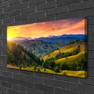 Quadro em tela Paisagem Prado Pôr do Sol