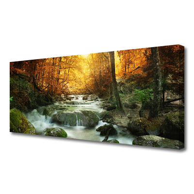 Quadro em tela Cachoeira Natureza Floresta Outono