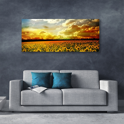 Quadro em tela Paisagem de campo de girassóis