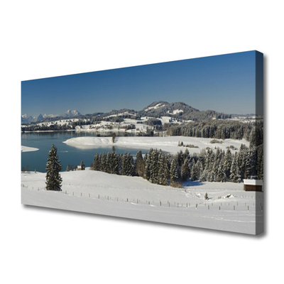 Quadro canvas Montanhas do Lago Snow Land