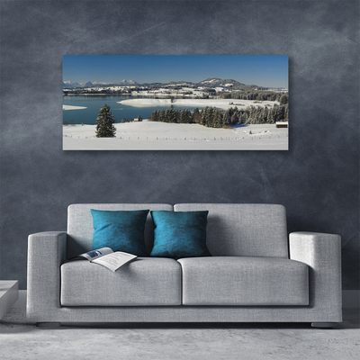 Quadro canvas Montanhas do Lago Snow Land