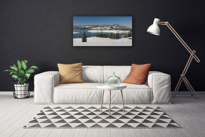 Quadro canvas Montanhas do Lago Snow Land