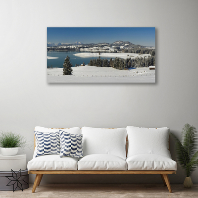 Quadro canvas Montanhas do Lago Snow Land