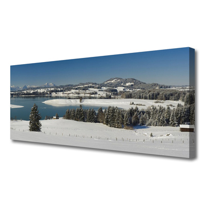 Quadro canvas Montanhas do Lago Snow Land