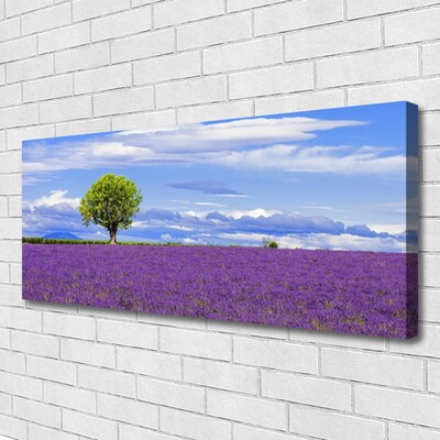 Quadro em tela Campo de Lavanda Árvore Natureza