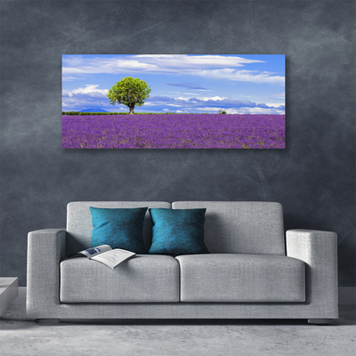 Quadro em tela Campo de Lavanda Árvore Natureza