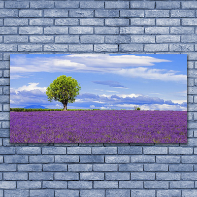 Quadro em tela Campo de Lavanda Árvore Natureza