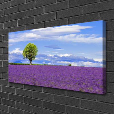 Quadro em tela Campo de Lavanda Árvore Natureza