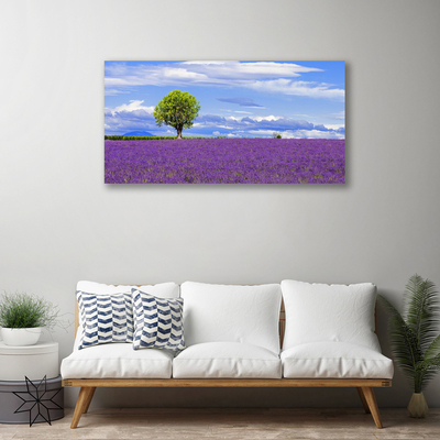 Quadro em tela Campo de Lavanda Árvore Natureza