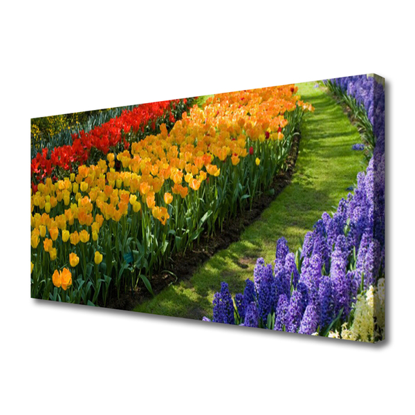 Quadro em tela Flores Jardim Tulipas