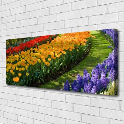 Quadro em tela Flores Jardim Tulipas