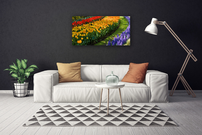 Quadro em tela Flores Jardim Tulipas